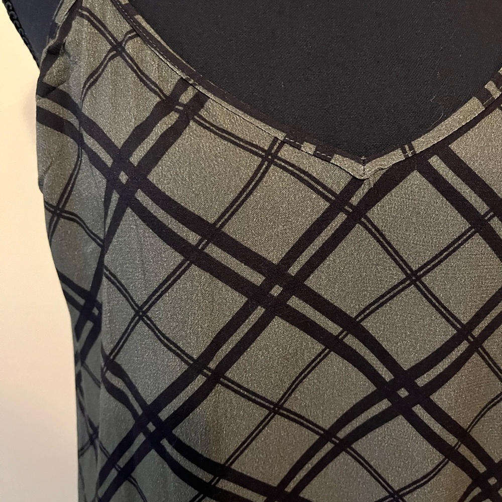 Hurley Black and Gray Plaid Maxi Dress